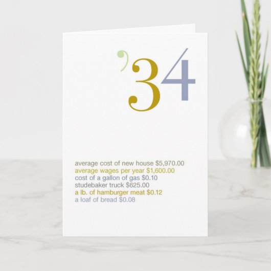 1934 Geburtstagsspass - Fakten Karte (Vorderseite)