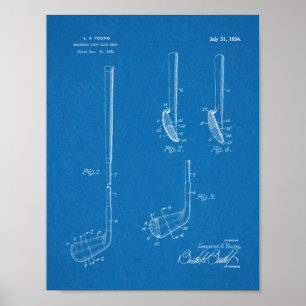 1934 Golf Club Leiter Patent Art Zeichnend Print Poster