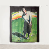 1934 Golf spielender Druck Wandteppich (Vorderseite)