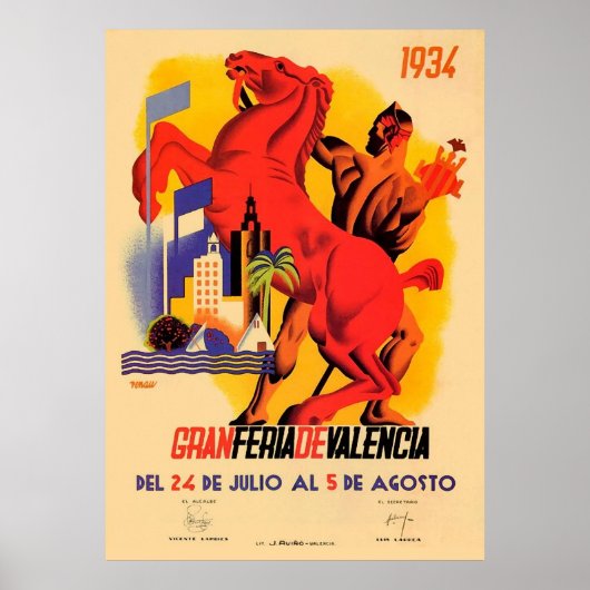 1934 Gran Feria Valencia Messe Poster (Vorne)