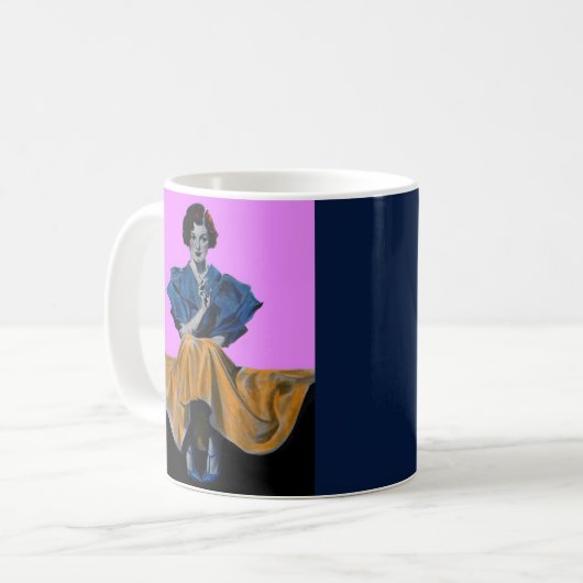 1934 hübsche Dame mit Chesterfield Kaffeetasse (Vorderseite Links)
