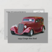 1934 Kundenspezifisches Coupe-Frisierte Auto Postkarte (Vorne/Hinten)