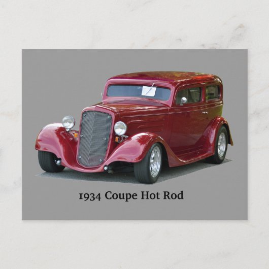 1934 Kundenspezifisches Coupe-Frisierte Auto Postkarte (Vorderseite)