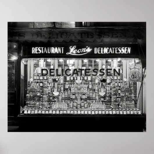 1934 POST-VERBOT SANDWICH SHOP-FENSTER POSTER (Vorne)