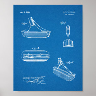 1934 Putter Golf Club Patentkunst Zeichnend Printw Poster