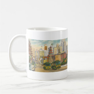 1934 San Francisco, CA Leinen-Postkarte Kaffeetasse