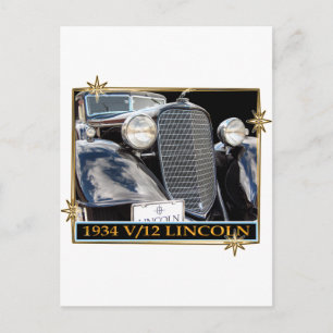 1934 V-12 LINCOLN POSTKARTE