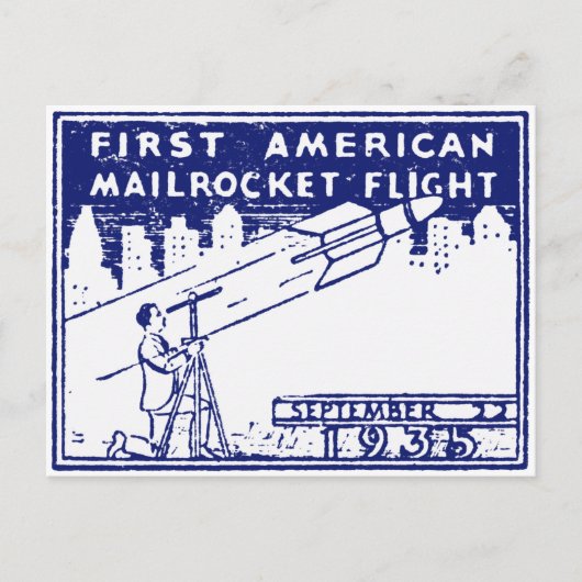 1935 Amerikanische Raketenpost Postkarte (Vorderseite)
