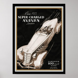 1935 Auburn Bootsschwanz-Speedster-Deco-Plakat Poster