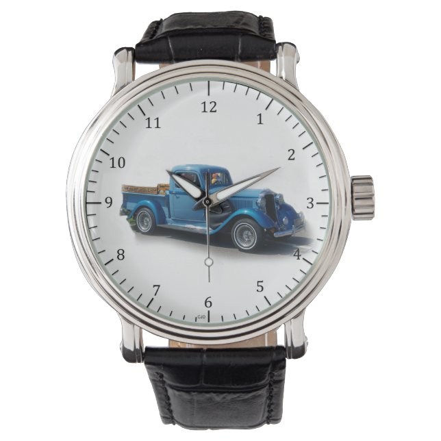 1935 Blaue Lkw-Uhr Armbanduhr (Vorderseite)