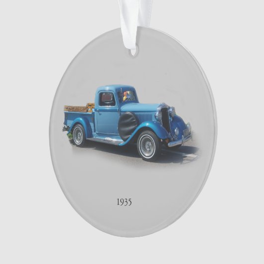 1935 Blauer Lkw-Acrylschmuck Ornament (Vorderseite)