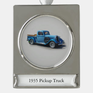 1935 Blauer Lkw-Banner Banner-Ornament Silber