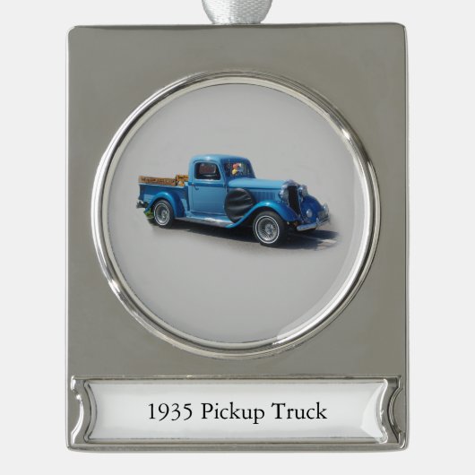 1935 Blauer Lkw-Banner Banner-Ornament Silber (Vorderseite)