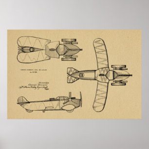 1935 Flugauto-Boot-Flugzeug-Patentzeichnung Druck Poster