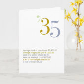 1935 Geburtstagspass-Fakten Karte (Gelbe Blume)