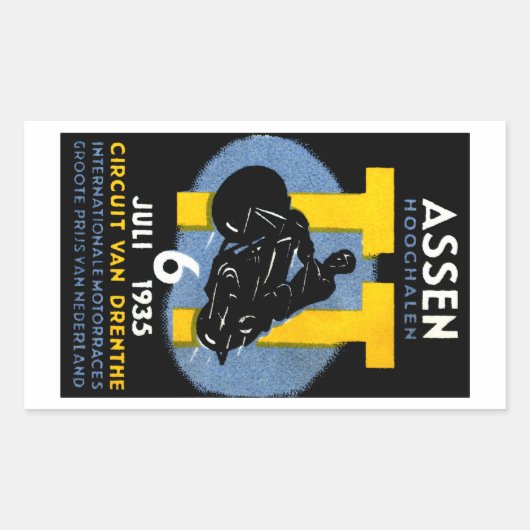 1935 Internationale Motorradrennen Rechteckiger Aufkleber (Vorderseite)