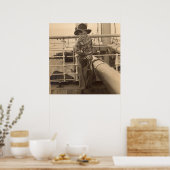 1935 jugendlicher Cowboy an Bord Poster (Küche)