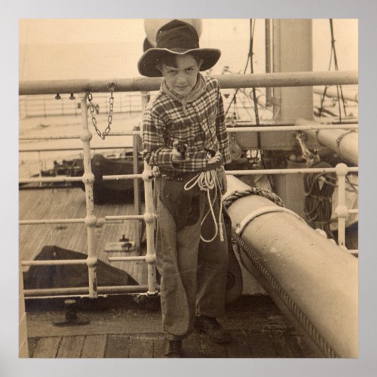1935 jugendlicher Cowboy an Bord Poster (Vorne)