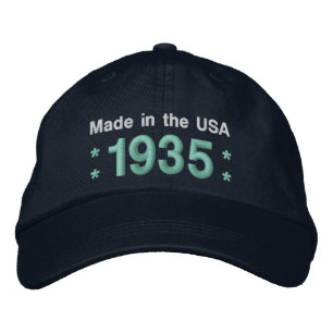 1935 oder jedes Jahr 80. Geburtstag A6A SCHWARZ un Bestickte Kappe