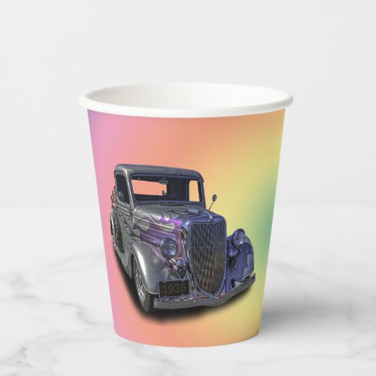 1935 PAPIERCUP VINTAGER LIEFERWAGEN PAPPBECHER (Vorderseite)