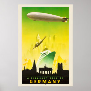 1935 Reiseplakat Eine Angenehme Reise Nach Deutsch Poster