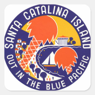 1935 Santa Catalina Island Quadratischer Aufkleber