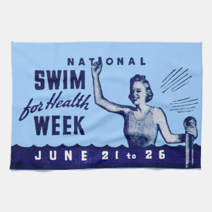 1935 Schwimmen für die Gesundheit Küchentuch