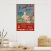 1935 Social Security - Monatsscheck - Vintage Poster (Küche)