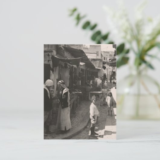 1935 Street in Nazareth, Gemüsemarkt Postkarte (Stehend Vorderseite)