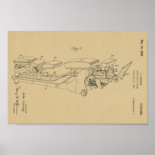 1935 Vintage Chiropraktiktische Tafelkunst Printwe Poster (Vorne)