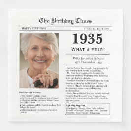 1935 Zeitung Geburtstagskarte 90. Geburtstag Serviette