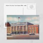 1936 Atlantic City Bahnhof PRSL Postkarte (Vorne/Hinten)