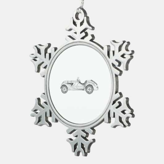 1936 BMW 328 SCHNEEFLOCKEN Zinn-Ornament (Rechts)