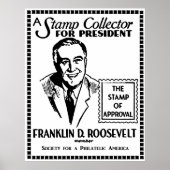 1936 Briefmarke Collector FDR für Präsident Poster (Vorne)