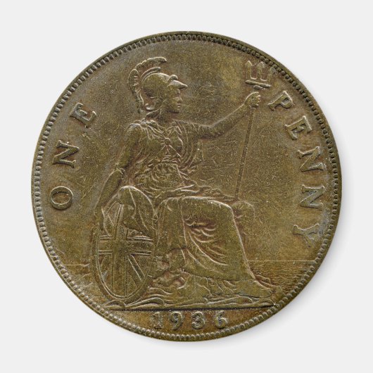 1936 Britischer Penny-Magnet Magnet (Vorne)