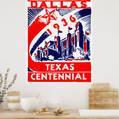 1936 Dallas Texas Centennial Poster (Küche)