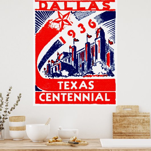 1936 Dallas Texas Centennial Poster (Küche)