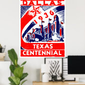 1936 Dallas Texas Centennial Poster (Heimbüro)