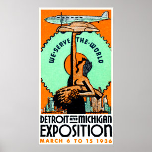 1936 Expo-Poster von Detroit Michigan Poster