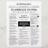 1936 geboren Schwarz-Weiß-Zeitung (Vorderseite)