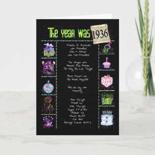 1936 Geburtstags-Spaß-Tatsachen Karte