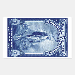 1936 Internationale PhilatelieExpo New York Rechteckiger Aufkleber