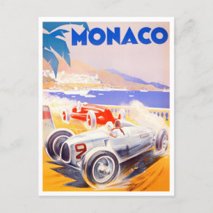 1936 Monaco Grand Prix Oldtimer-Rennsport-Postkart Postkarte