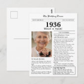1936 Newspaper 90th birthday Postkarte (Vorne/Hinten)