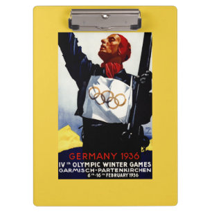 1936 olympisches Winter-Spiel-Anzeige-Plakat Klemmbrett