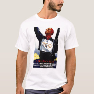 1936 olympisches Winter-Spiel-Anzeige-Plakat T-Shirt