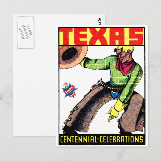 1936 Texas Centennial Postkarte (Vorne/Hinten)