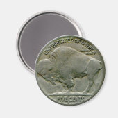 1936 US-amerikanischer "Buffalo"-Nickelmagnet-Schw Magnet (Vorderseite/Rückseite)