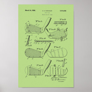 1936 Vintager Golfclub Patentschrift Art Printing Poster