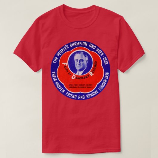1936 Volksmeister Franklin D Roosevelt T-Shirt (Design vorne)